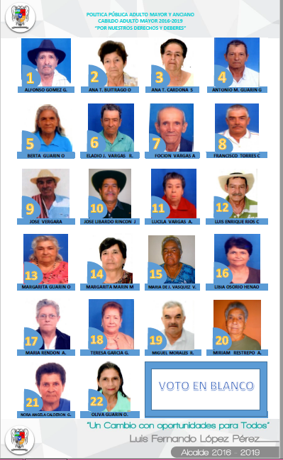 ELECCI�N DEL CABILDO DE ADULTO MAYOR 2016-2019
